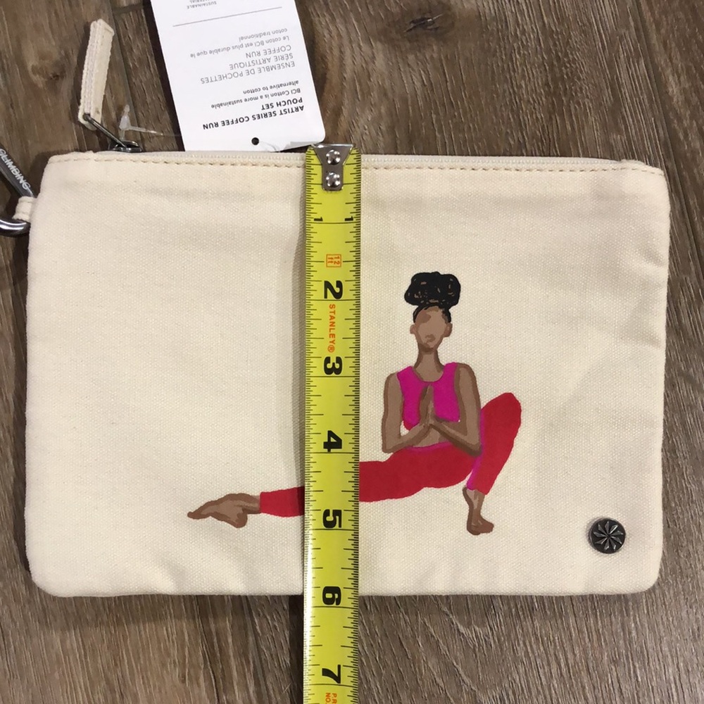NWT! - ATHLETA {Artist Series} Coffee Run Zip Pouch Bag Set - Picture 12 of 14